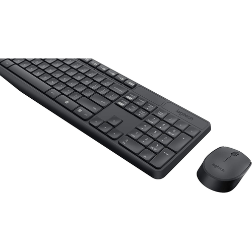 Logitech MK235 - Ασύρματο Σετ Πληκτρολόγιο & Ποντίκι USB - Αγγλικό US - Μαύρο