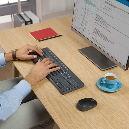 Logitech MK235 - Ασύρματο Σετ Πληκτρολόγιο & Ποντίκι USB - Αγγλικό US - Μαύρο