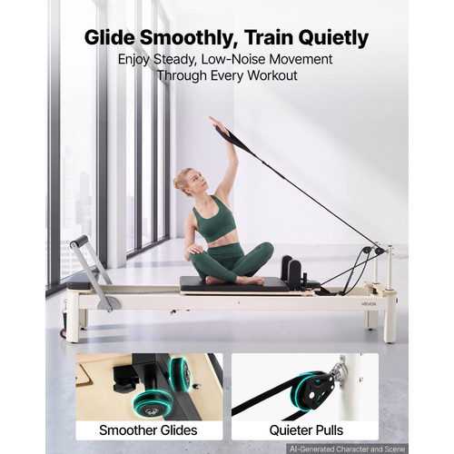 Μηχανή Pilates VEVOR Pilates Reformer 2,3 μέτρων, χωρητικότητας 181 κιλών, από κράμα αλουμινίου, για οικιακή χρήση και προπόνηση σε γυμναστήριο, με σανίδα άλματος, ελατήρια, πλαίσιο καθίσματος και ρυθμιζόμενο στήριγμα κεφαλής, για προχωρημένους αρχάριους χρήστες