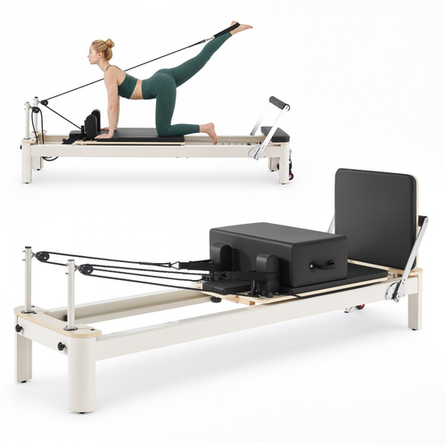 Μηχανή Pilates VEVOR Pilates Reformer 2,3 μέτρων, χωρητικότητας 181 κιλών, από κράμα αλουμινίου, για οικιακή χρήση και προπόνηση σε γυμναστήριο, με σανίδα άλματος, ελατήρια, πλαίσιο καθίσματος και ρυθμιζόμενο στήριγμα κεφαλής, για προχωρημένους αρχάριους χρήστες
