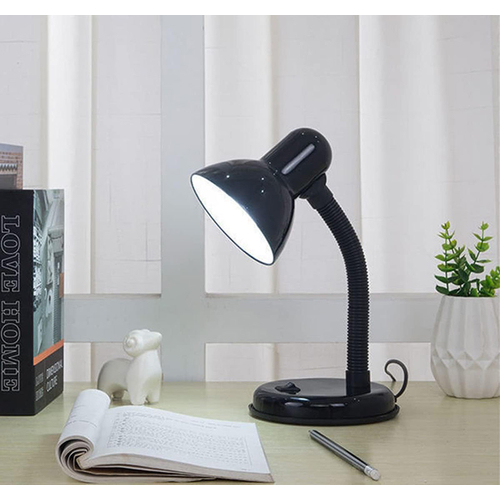 Flexi Desk Black - Επιτραπέζιο Μονόφωτο E27 Μοντέρνο Μέταλλο Μαύρο Καμπάνα - Μ12 x Π12 x Υ32cm