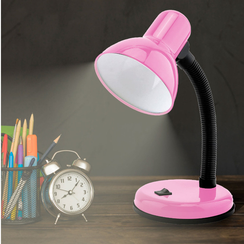 Flexi Desk Pink - Επιτραπέζιο Μονόφωτο E27 Μοντέρνο Μέταλλο Ροζ Καμπάνα - Μ12 x Π12 x Υ32cm