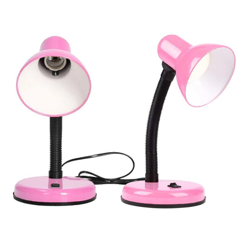 Flexi Desk Pink - Επιτραπέζιο Μονόφωτο E27 Μοντέρνο Μέταλλο Ροζ Καμπάνα - Μ12 x Π12 x Υ32cm