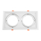 GloboStar® 77854 Χωνευτή Τετράγωνη Διπλή Βάση για Spot AR111 Λευκή Κινούμενη σε 2 Άξονες M33.5 x Π17.5 x Y5.5cm
