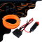 GloboStar® 82201 TUBE 360° Degree Διακοσμητική EL-Wire Neon Αυτοκινήτου Κορδόνι ΣΕΤ 3m 1W/3m 30lm/m 360° DC 12V με Βύσμα Αναπτήρα Αυτοκινήτου Αδιάβροχη IP68 Πορτοκαλί