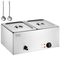 VEVOR Commercial Electric Food Warner με 2 τηγάνια Μπουφές πάγκου 17L Bain Marie