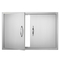 VEVOR BBQ Access Door, 838x558 mm Διπλή Πόρτα Εξωτερικής Κουζίνας, Πόρτα από ανοξείδωτο ατσάλι Flush Mount, Επιτοίχια Κατακόρυφη Πόρτα με χερούλια, για BBQ Island, Ψητοπωλείο, Εξωτερικό ντουλάπι