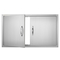 VEVOR BBQ Access Door, 915x533 mm Διπλή Πόρτα Εξωτερικής Κουζίνας, Πόρτα από ανοξείδωτο ατσάλι Flush Mount, Επιτοίχια Κάθετη Πόρτα με χερούλια, για BBQ Island, Ψητοπωλείο, Εξωτερικό ντουλάπι