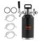 Σύστημα βρύσης VEVOR Beer Growler, Mini βαρελάκι 64Oz 1,89L, 304 Ανοξείδωτο ατσάλι υπό πίεση Beer Growler, Keg Growler με οθόνη πίεσης, βρύση ρυθμιστή CO2, στεγανός δακτύλιος για Draft Homebrew Craft Beer