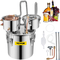 VEVOR Moonshine Still Distiller 3Gal 12L από ανοξείδωτο χάλυβα Χάλκινος σωλήνας απόσταξης νερού με αντλία κυκλοφορίας Home Brewing Kit Ενσωματωμένο θερμόμετρο