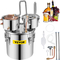 VEVOR Moonshine Still Distiller 5Gal 21L από ανοξείδωτο ατσάλι Χάλκινος σωλήνας αποστακτήρα νερού με αντλία κυκλοφορίας Home Brewing Kit Ενσωματωμένο θερμόμετρο