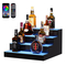 VEVOR LED Lighted Liquor Bottle Display Bar Shelf RF &amp; App Control 16&quot; 4-step