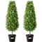 VEVOR 2 Pack 3&#039; Artificial Boxwood Topiary Tree Faux Plant UV Decor In/Outdoor