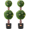 VEVOR 2 Pack 3&#039; Artificial Boxwood Topiary Tree Faux Plant UV Decor In/Outdoor