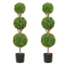 VEVOR Artificial Topiaries Πυξάρι, ύψους 48 ιντσών (2 τεμάχια), 3 Φυτό σε σχήμα μπάλας Faux Topiaries με ζαρντινιέρες, Πράσινο φυτό Feaux με Αντικαταστάσιμα φύλλα &amp; Λιμάνι για Διακοσμητικούς εσωτερικούς/Εξωτερικούς χώρους/Κήπο