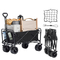 VEVOR Πτυσσόμενο πτυσσόμενο βαγόνι, 3 cu.ft Beach Wagon Cart με τροχούς παντός εδάφους, Heavy Duty Folding Wagon Cart χωρητικότητας 350 lbs με θήκες ποτών, Αθλητικό βαγόνι για κάμπινγκ, αγορές, κήπος