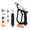 Πιστόλι VEVOR Short Pressure Washer Gun, 5000 PSI High Power Washer Spay Gun, M22-14 mm / M22-15 / 3/8&#039;&#039; Εισόδου &amp; Εξόδου 1/4&#039;&#039; Εύκαμπτο πιστόλι αφρού, Λαβή πλύσης πίεσης με 5 έγχρωμα ακροφύσια γρήγορης σύνδεσης