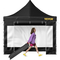 VEVOR 10 x 10 FT Pop Up Σκηνή με κουβούκλιο, Τέντα κιόσκι εξωτερικού χώρου με αποσπώμενα πλευρικά τοιχώματα και τσάντα με τροχούς, αδιάβροχο στιγμιαίο καταφύγιο κιόσκι για πάρτι, κήπο, αυλή, μαύρο
