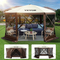 Σκηνή με οθόνη VEVOR Gazebo, 10 x 10 πόδια, 6 όψεων αναδυόμενη σκηνή με κουβούκλιο για κάμπινγκ με δίχτυα παράθυρα, φορητή τσάντα μεταφοράς, στάχτες εδάφους, σκηνές μεγάλης σκιάς για υπαίθριο κάμπινγκ, γκαζόν και αυλή