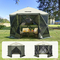 VEVOR Pop Up Gazebo Tent Pop-Up Screen Σκηνή 6 όψεων με κουβούκλιο Πράσινο καταφύγιο