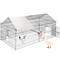VEVOR Chicken Coop, 87&quot; x 41,7&quot; x 41&quot;, Rabbit Run Enclosure Stand με αδιάβροχο και αντιηλιακό κάλυμμα για εξωτερικούς χώρους, εσωτερικούς χώρους, αυλή και φάρμα, μεταλλικό κλουβί για παρκοκρέβατο κατοικίδιων για μικρά ζώα, πάπια, κότα