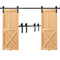 VEVOR 8FT Sliding Barn Door Hardware Kit, 330LBS Heavy Duty Tran Door Barn Kit for Double Doors, Fit 3,7-4,3FT Total Wide και 1,3&quot;-1,8&quot; πάχος 2θυρου πάνελ, με λεία &amp; αθόρυβη τροχαλία (I Shape)