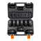 VEVOR 1/2&quot; Drive Impact Socket Set, 9 Piece Deep Socket Set Metric 29-38mm, 6 Point Cr-Mo Alloy Steel for Auto Repair, Ευανάγνωστα σημάδια μεγέθους, στιβαρή κατασκευή, περιλαμβάνει θήκη αποθήκευσης