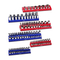 VEVOR Magnetic Socket Organizer Set 6PCS Socket Trays Blue &amp; Red for Metric SAE