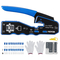 VEVOR RJ45 Crimp Tool Kit, Cat5e/Cat6/Cat6a Ethernet Crimper Crimp Pliers για αρθρωτά βύσματα 8 ακίδων με 20 τεμ.