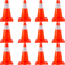 VEVOR 12Pack 18\&quot; Traffic Cones, Safety Road Parking Cones Βάση PVC, Πορτοκαλί Κώνος Κυκλοφορίας με Ανακλαστικά Κολάρα, Κώνοι Κατασκευής Επικίνδυνων για Στάθμευση οικιακής κυκλοφορίας