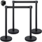 VEVOR Crowd Control Stanchion, Σετ 4 τεμαχίων Stanchion Set, Stanchion Set με 6,6 ft/2 m Μαύρη ανασυρόμενη ζώνη, μαύρο φράγμα ελέγχου πλήθους με σκυρόδεμα και μεταλλική βάση – Συναρμολόγηση Easy Connect