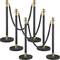 VEVOR Crowd Control Stanchion Stanchion Σετ 6 τεμαχίων με μαύρο βελούδινο σχοινί