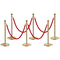 VEVOR Stanchion Post με Velvet Rope, 6 Pack Crowd Control Stanchion with 4PCS 5FT Red Velvet Ropes, inox Queue Barrier Line Divier with fillable Base &amp; Ball Top for Wedding Museum Party