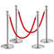 VEVOR Stanchion Post με Velvet Rope, 4-pack Crowd Control Stanchion with 2PCS 5FT Red Velvet Ropes, inox Queue Barrier Line Divier with fillable Plastic Base, Ball Top for Wedding Museum