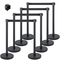 VEVOR Crowd Control Stanchion, σετ Stanchion 8 τεμαχίων, με μαύρη ανασυρόμενη ζώνη 6,6 ft/2 m, μαύρο φράγμα ελέγχου πλήθους με σκυρόδεμα και μεταλλική βάση, συναρμολόγηση Easy Connect