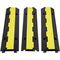 VEVOR 3 Pack Λαστιχένια ράμπα προστασίας καλωδίων, 2 καναλιών, 12000 lbs/άξονα Χωρητικότητα σύρμα βαρέως τύπου κάλυμμα ράμπας ράμπας, ανύψωση ταχύτητας κυκλοφορίας με ανοιγόμενο επάνω κάλυμμα &amp; προειδοποιητική ταινία 50 ft, για εσωτερικούς και εξωτερικούς χώρους