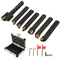 VEVOR Indexable Carbide Tools 1/4&quot; Industrial Lathe Tools 7Pcs/Set Turning Tool Tools Super-σκληρά 40cr Mental Lathe Tools Ένθετα Θήκη εργαλείων καρβιδίου για τόρνο σε μαύρο χρώμα με φορητή θήκη