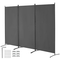 VEVOR Room Divider 3 Panels Fabric Room Privacy Screen for Office Υπνοδωμάτιο Γκρι