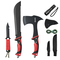 VEVOR Camping Hatchet Machete Σετ Μαχαιριών Θήκη Κυνηγετικό Μαχαίρι Φακός Paracord