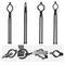 VEVOR Blacksmith Tongs, 18” 4 ΤΕΜ, V-Bit Bolt Tongs, Wolf Jaw Tongs, Z V-Bit Tongs and Gripping Tongs, Carbon Steel Forge Tongs με Α3 Ατσάλινα πριτσίνια, για αρχάριους και έμπειρους σιδηρουργούς, λεπίδες