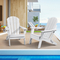 Πλαστικό σετ 2 καρέκλα VEVOR Adirondack με 2 Πτυσσόμενα Πυρκαγιά Λευκό για παντός καιρού