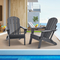 Πλαστική καρέκλα VEVOR Adirondack σετ 2 Πτυσσόμενων Φωτιάς Γκρι παντός καιρού