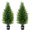 VEVOR 2 Pack 3&#039; Artificial Cedar Topiary Tree Faux Plant UV Decor In/Outdoor