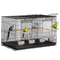 VEVOR Bird Flight Cage with Divider 18 σε Small Metal Parakeet Cage Black