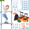 VEVOR 2x50 ft Ninja Warrior Obstacle Course Kids Outdoor Slackline 12 Obstacles