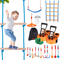 VEVOR 2x56 ft Ninja Warrior Obstacle Course Kids Outdoor Slackline 12 Obstacles