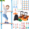 VEVOR 2x65 ft Ninja Warrior Obstacle Course Kids Outdoor Slackline 12 Obstacles
