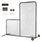 VEVOR L Screen Baseball για Batting Cage, 7x7 ft Softball Screen Safety, Body Protector Φορητή οθόνη κτύπημα με τσάντα μεταφοράς, ρόδες, πασσάλους εδάφους, βαρέως τύπου δίχτυ ρίψης για προστασία Pitchers