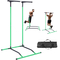 VEVOR Power Tower Dip Station, 2-επίπεδα ρυθμιζόμενο ύψος βάση Pull Up Bar, Πολυλειτουργικός εξοπλισμός προπόνησης δύναμης προπόνησης, Home Gym Fitness Dip Bar Station, χωρητικότητα 220 LBS, Μαύρο &amp; πράσινο