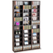 VEVOR Media Storage Cabinet 12 στρωμάτων Ρυθμιζόμενα ράφια DVD 1080 CD Espresso